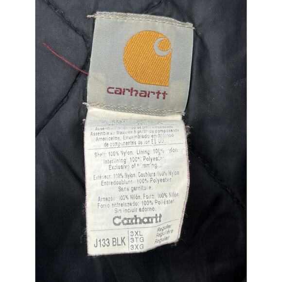 Carhartt J133 BLK Mens 3XL Black Work Coat Quilted - Picture 9 of 9